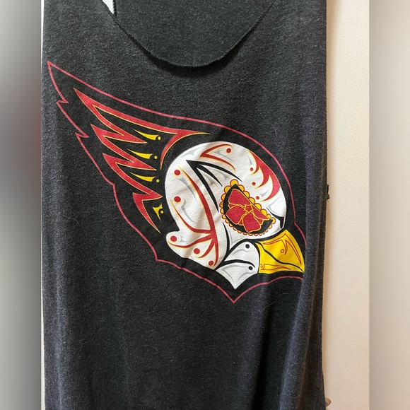 Dark Gray Racerback Tank Top, Sugar Skull Style Arizona Cardinal Logo, Size XL - Picture 3 of 5